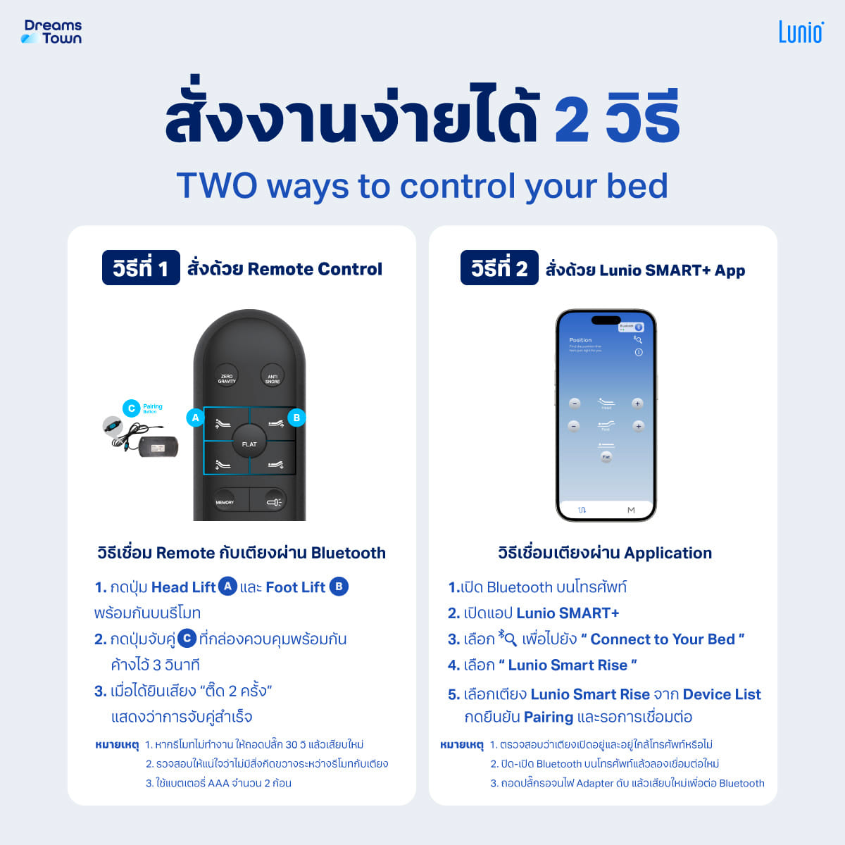 เตียงปรับระดับไฟฟ้า+กรอบเตียง 3.5 ฟุต LUNIO SMART RISE ADJUSTABLE BED + LUNIO ATLAS ADJUSTABLE BED FRAME GRAY_3